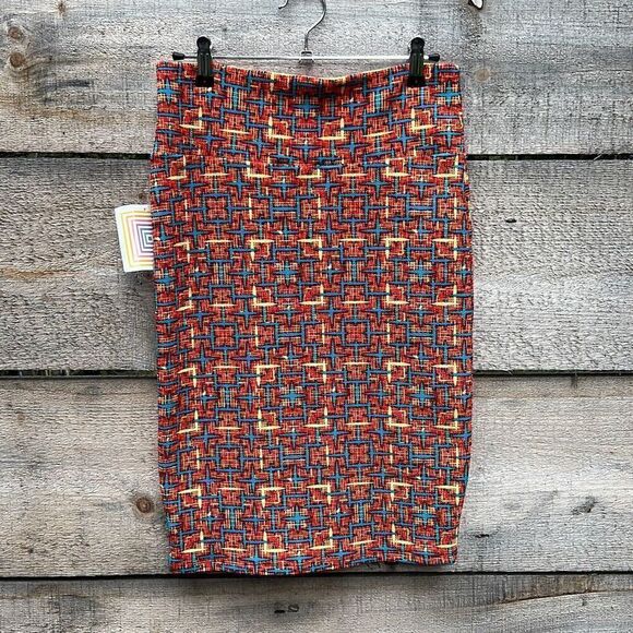 Lularoe Womens Multicolor Cassie Geometric Print Pull On Pencil Skirt Small NW - Picture 1 of 6